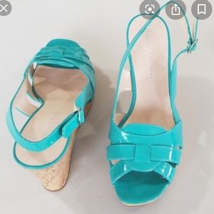 Franco Sarto Blue Wedges 8